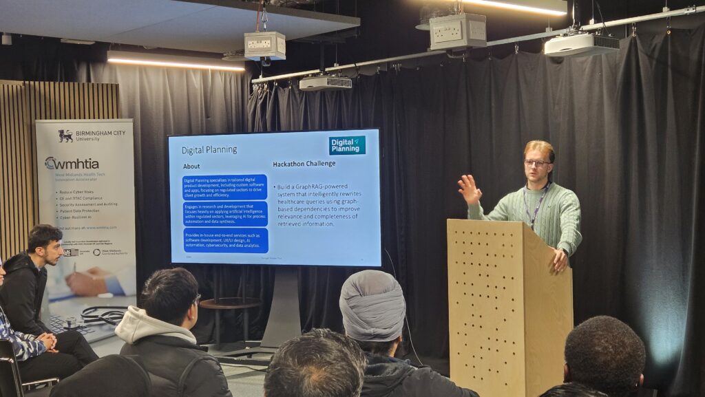 Ben Hutchings presented challenge brief to Birmingham City University students.